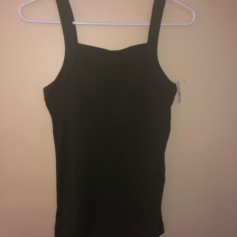 Loft Square Neck Olive Green Tank Top NWT